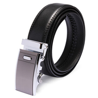 120CM Male Automatic Buckle Business Leather Cowhide Black Belt