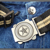 120cm Men Automatic Buckle Casual Outdoor Canvas Belt Thickening Alloy Buckle Pants Strip