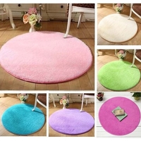 120cm Non Slip Bedroom Floor Mat Fluffy Soft Plush Rug Pure Colour Dining Room Carpet