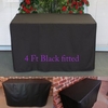 123cmX61cmX72cm Trestle Polyester Table Cover Fitted Black To Fit 4 Foot Market Fair Folding Stall