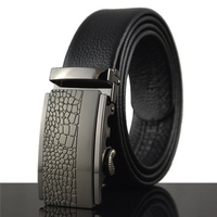 125-130CM Men Business Cowhide Leather Belt Casual Automatic Buckle Leather Luxury Belt Straps