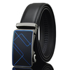 125-130CM Men Business Second Layer Leather Belts Casual Automatic Buckle Leather Waistband Strap