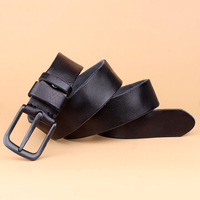 125CM Men Casual Genuine Leather Belt Alloy Needle Buckle Trousers Waistband