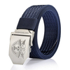 125CM Men Casual Nylon Canvas Belt Breathable Soft Smooth Buckle Denim Belt