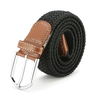 125CM Men Women Stretch Braided Elastic Woven Leather Pin Buckle Belt