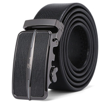 125CM Mens Business Automatic Buckle Microfiber Soft Belt Square Alloy Buckle Waistband