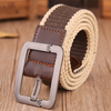125CM Mens Canvas Stripe Pin Buckle Belt Casual Outdoor Sports Woven Trousers Waist