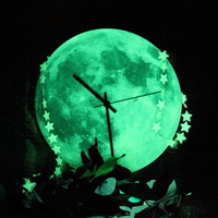 12Inch Creative Waterproof Luminous Wall Clock Moon Shape Wall Clock