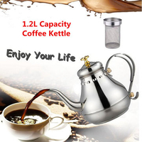 1.2L Capacity Coffee Drip Kettles Tea Filter