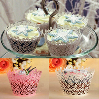 12Pcs Filigree Snowflake Baking Cups Cake Cupcake Wrappers Cups Cake Decoration