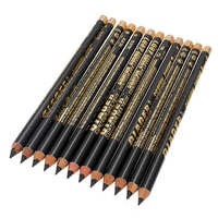 12Pcs Waterproof Black Eyeliner Eyebrow Pencil Makeup