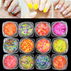 12Pcs/Set 1mm Mixed Colorized Nail Art Glitter Sequins Candy Color Round DIY Decoration