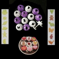 12Pcs/Set 3D Cookies Fondant Cutter Plunger Chocolate Biscuit Mold Embosser Pastry Cake DIY Baking