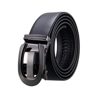 130CM Men Hollow Automatic Buckle PU Leather Belt Casual Business Waistband Strap