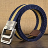 130CM Mens Alloy Buckle Canvas Military Belt Outdoor Climbing Tactical Double Ring Buckle Belt