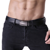130cm New Mens Diamond Design Gentleman Automatic Buckle Belt Business Genuine Leather Belt