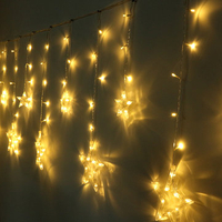 138Pcs LED Light String Five-Pointed Star Curtain Light Home Decor Celebration Festival Wedding