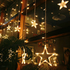 138Pcs LED Light String Star Curtain Light Home Decor Celebration Festival Wedding