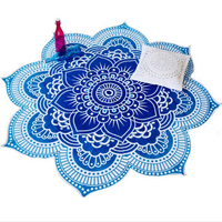 145x145cm Flowers Thin Chiffon Beach Shawl Yoga Towel Tapestry Tablecloth Travel Supplies