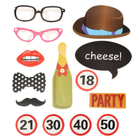 14Pcs Photo Mustache Stick Booth Prop Mask Props Wedding Single Gentlement Party Decoration