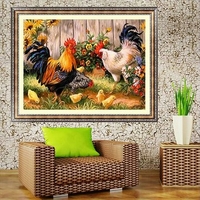 14x18 Inches 5D Diamond Painting Garden Chicken Coop Cross Stitch Home Decor