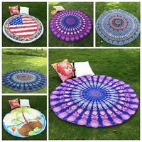 150cm Bohemian Style Beach Yoga Towel Mandala Round Bed Sheet Tapestry Tablecloth Silk Scaf