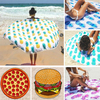 150cm Donut Pizza Pineapple Printing Thin Dacron Beach Towel Shawl Bed Sheet Tapestry