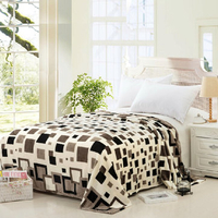 150x200cm Flannel Coral Diamond Blanket Bedding Sheet Winter Quilt Flat Full Size