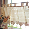 150X45 CM Country Style French Cotton Linen Embroidery Cafe Curtain Home Kitchen Curtain
