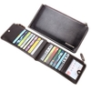 16 Card Holders Classical PU Leather Double Zippers Wallet For Men
