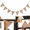 1.6M Snowflake Pattern Hessian Burlap Fabric Rustic Wedding Banner Bunting Decoration