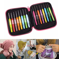 16Pcs Set Multi-color Crochet Hooks Yarn Knitting Needles Sewing Tools