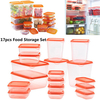 17 Piece Prep Meal Plastic Food Storage Container Lids Set Microwave Lunch Boxes