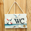 17.5cm Mediterranean Style Decor WC Toilet Wooden Door Wall Sign Hanging Ornaments