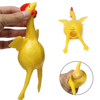 17cm Rubber Egg Laying Plucked Bald Chicken Squeeze Ball Reliever Stress Tricky Toys