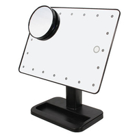 180° Rotatable LED Smart Vanity Mirror 10X Magnification Bathroom Suction Cups Wide View Table Lamp