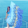 180*150CM Women Summer Long Scarves Chiffon Beach Towels Sunscreen Printed Soft Shawl