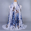 180*90CM Womens Long Soft Voile Scarf Wrap Floral Printed Scarves Shawl Stole