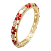 18K Gold Plated Rhinestone Cloisonné Flower Enamel Bracelet