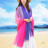 190*145CM Women Colour Matching Chiffon Scarf Gradients Color Sunscreen Beach Towel Shawl
