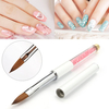 1Pc Acrylic Rhinestone Nail Brush Pink Kolinsky Hair Professional Painting Drawing Tool 10