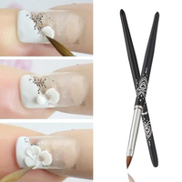1Pc Natural Kolinsky Hair Acrylic Nail Art Carving Brush Black