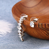 1pcs Left Double Ear Pierced Alloy Rhinestone Stud Ear Clips Earring