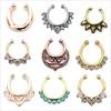 1pcs Punk Nose Piercing Rock Skull Head Rhinestone Flower Body Jewelry Nose Piercing