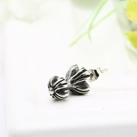 1pcs Rock Double Cruciferous Titanium Steel Earring