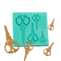 1Pcs Silicone Scissors Cake Fondant Mold Chocolate Jelly Mould DIY Cake Baking Decorating Tools
