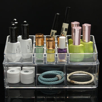 2 Layers Acrylic Clear Makeup Cosmetic Stand Display Organizer Container Storage