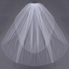 2 Layers Bride Bridal Elbow Length Cut Edge Wedding Veil With Comb