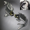 2 Pcs/ 1 Pair Koi DIY Applique Clothing Embroidery Patch Iron On Sew On Patch Fabric Sticker