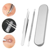 2 Pcs Stainless Steel Facial Extractor Blackhead Acne Blemish Remover Tweezer Needle Tools
